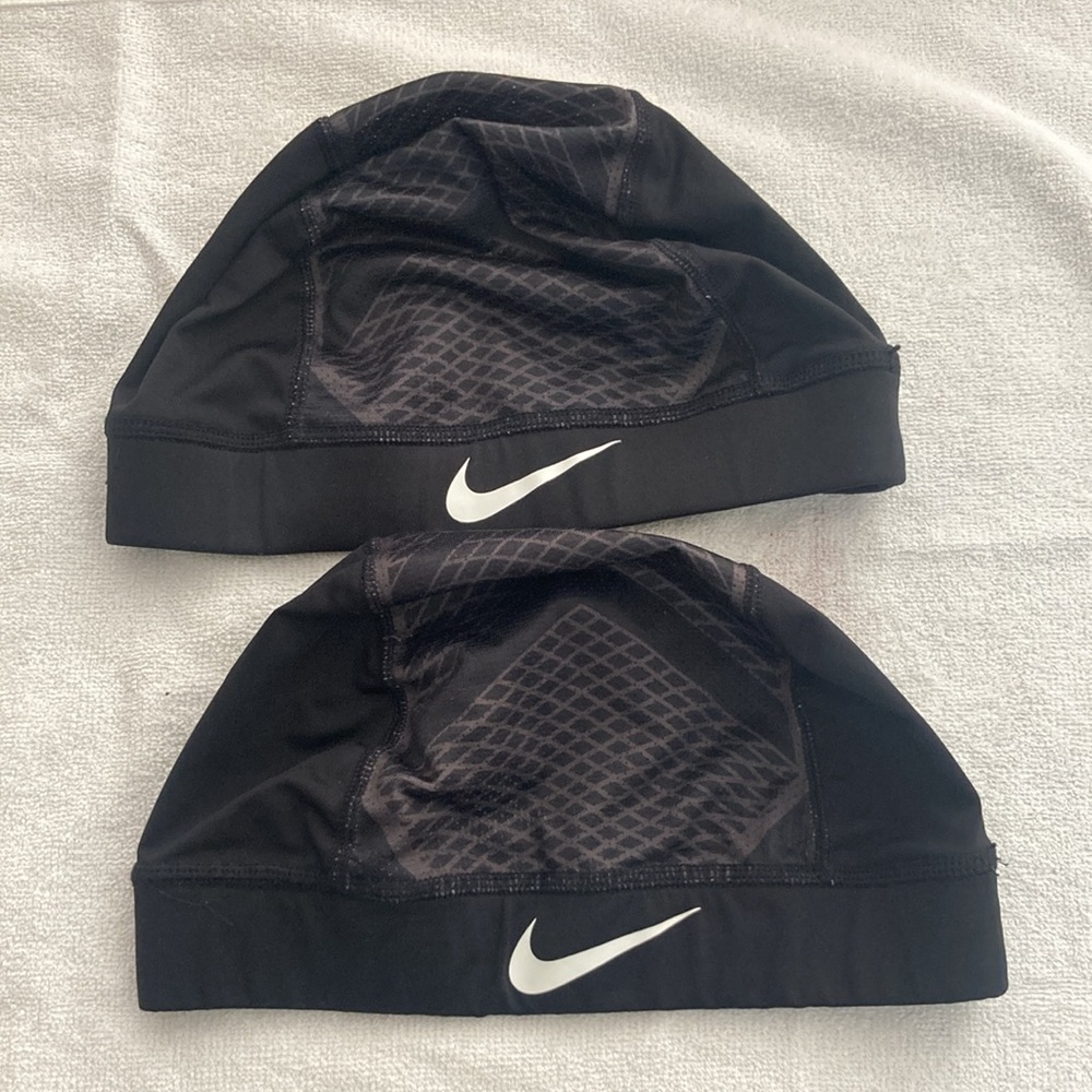 2 Nike Pro Hypercool skull caps & 1 Nike Pro skull cap